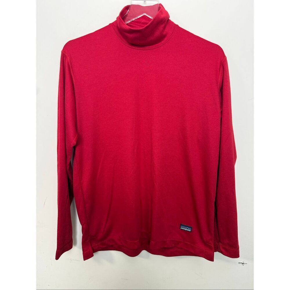 Patagonia Red Midweight Capilene Turtleneck Tortoise Top Style 44325 Made in USA